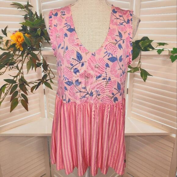 MATILDA JANE NEW FLORAL PINK TOP SIZE MED - Picture 2 of 7